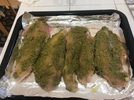 Pesto on Chicken Breast