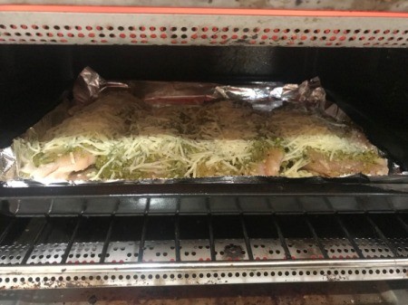 Pesto Parmesan Chicken Breast in oven