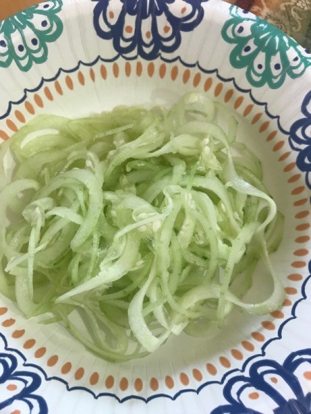 julienned cucumber