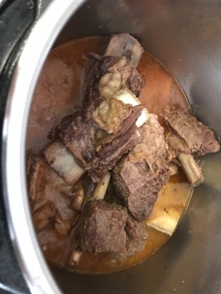 Short Ribs in opened Pressure Cooker