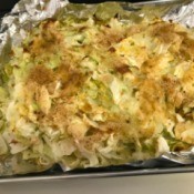 Baked Cabbage on foil lined baking sheet