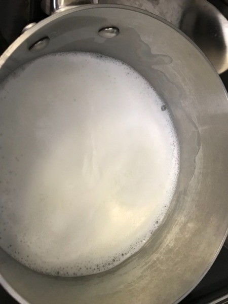 milk in pan