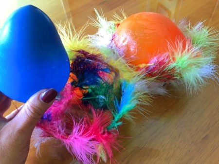 Nest of Feathers - peel away the balloons