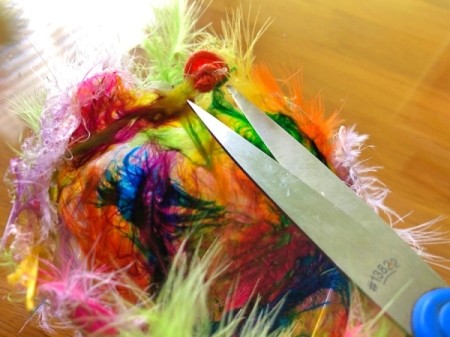 Nest of Feathers - trim off any stubborn balloon or glue bits