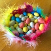 Nest of Feathers - candy filled feather nest