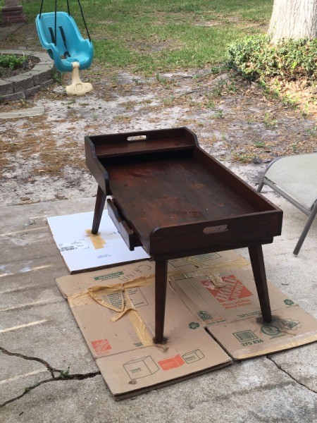 Information on Mid Century Antique Coffee Table - drawer closed