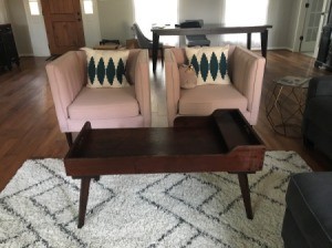 Information on Mid Century Antique Coffee Table - in living room