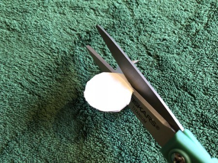 Styrofoam Ball Bunny Statue - cut out a cardboard base