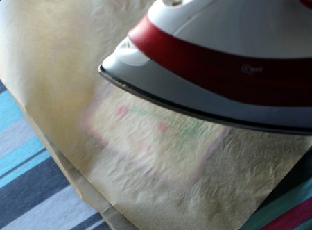 Floral Art Greetings Card - pressing the painting