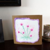 Floral Art Greetings Card - card standing on a table top