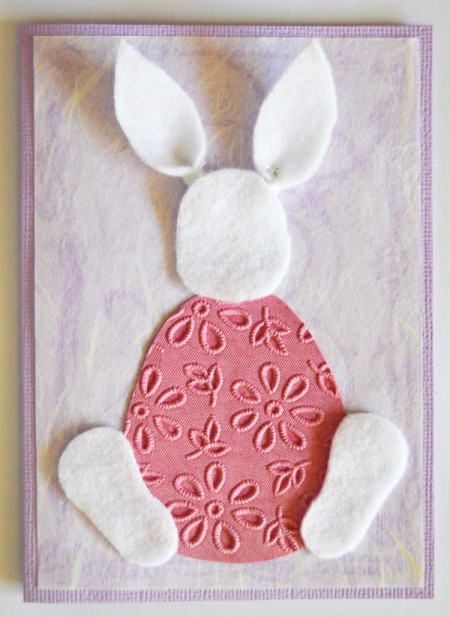 Chocoholic Easter Bunny Card - feet glued in place