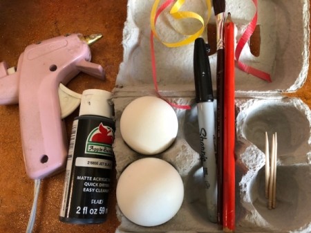 Standing Ninja Eggs - supplies