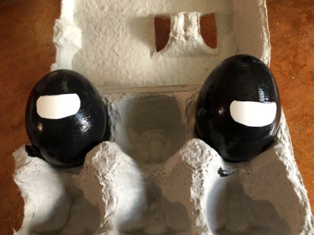 Standing Ninja Eggs - allow to dry for 1 hour