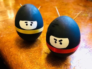 Standing Ninja Eggs - closeup of two Ninja eggs