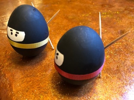Standing Ninja Eggs - swords keep them standing