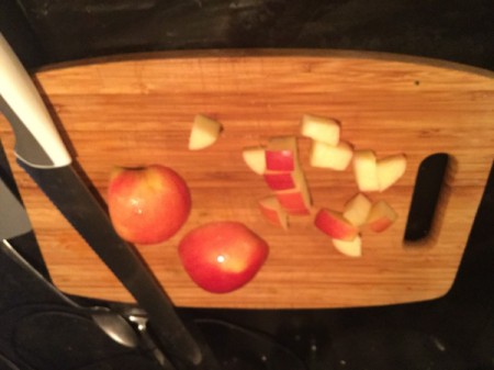 cutting apple