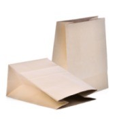 Paper grocery bags on a white background