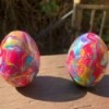 Nail Polish Marbled Eggs - two colored eggs