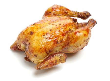 Roast Chicken on a white background