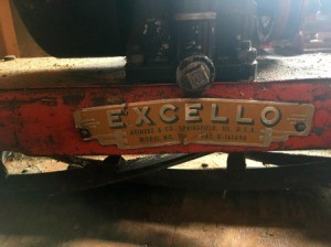 Value of an Excello Reel Lawn
 Mower - name plate