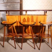 Value of Wooden Bar from Thailand - bar and two stools