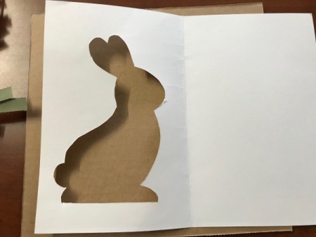 Silhouette Bunny Card - open the card