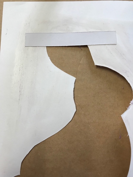 Silhouette Bunny Card - arrange and glue strips with right side out