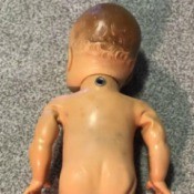 Cleaning a 1950s Horseman Doll - vinyl baby doll
