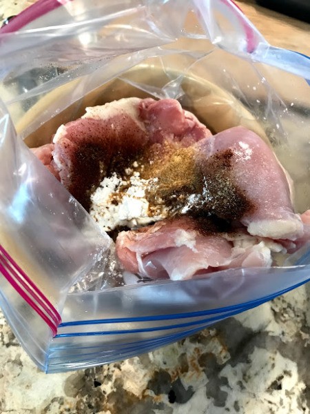marinating chicken in plastic bag