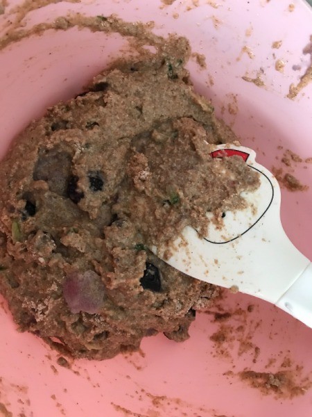 Blueberries added to batter