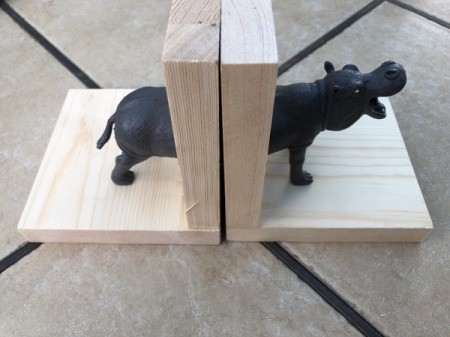 Making Plastic Animal Bookends - check fit the animal halves