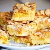 Almond Delights squares on plate