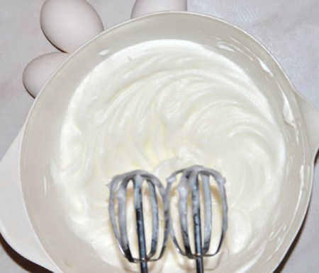 mixing egg white mixture