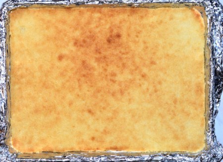 baked dough on baking sheet