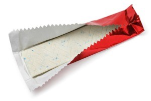 Stick of gum in wrapper