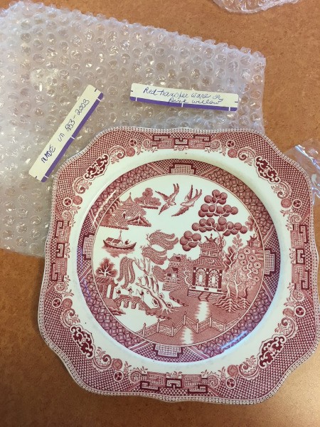 Value of China Bowls  - red Asian scene on plate