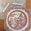Value of China Bowls  - red Asian scene on plate
