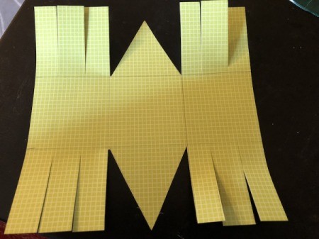 Craft Paper Basket - cut the side flaps into perfect thirds