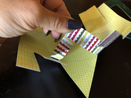 Craft Paper Basket - bring flap over from the other side and attach