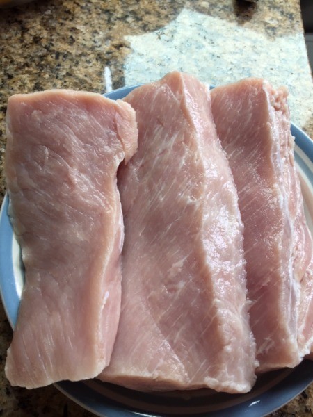 sliced pork pieces