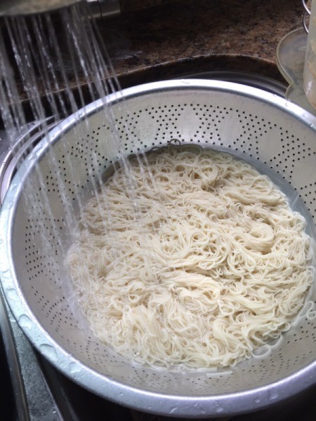 cooked noodles