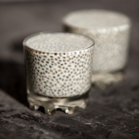 Chia Seeds soaking in small glasses