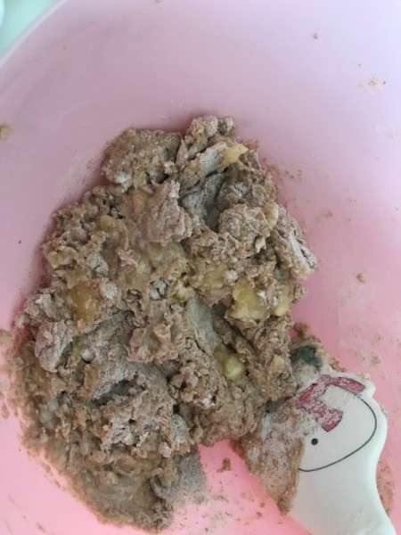 flour added to wet ingredients