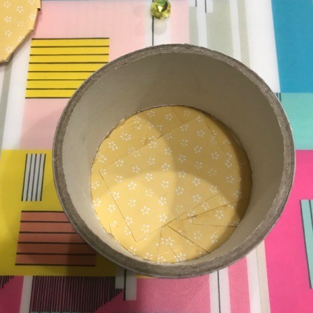 Trinket Box  - view down into the cardboard ring