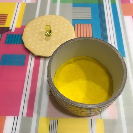 Trinket Box - view of box with the felt lining in place