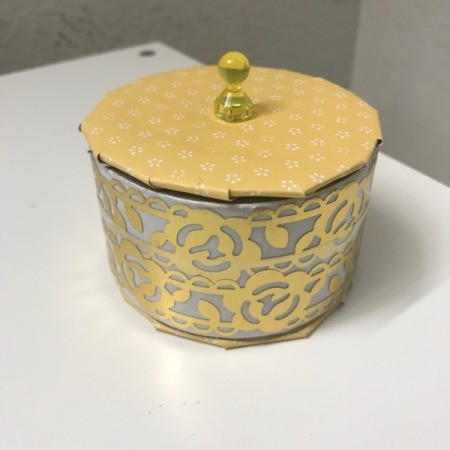 Trinket Box - glue thumbtack in place for lid handle