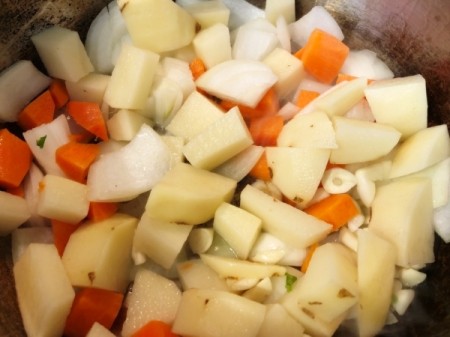 vegetables in pot