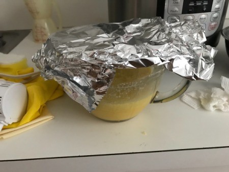 Lemon Curd covered with foiol