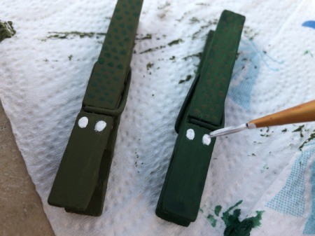 Alligator Clothespins - paint white dots for eyes