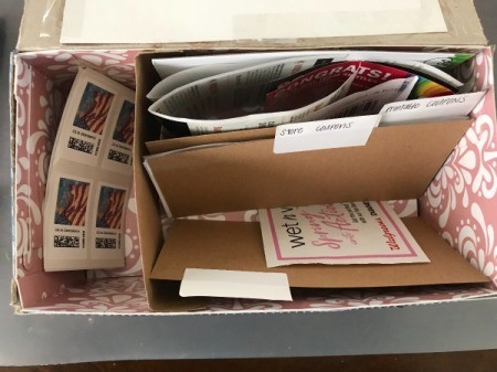 Coupon Organizer - looking down to see two separate compartments in the box